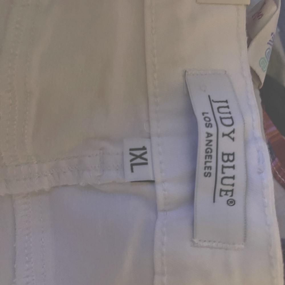 NWT Judy Blue White Distressed Shorts 1X